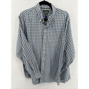 Orvis  XL Blue Plaid Check Button Down Classic Fit Flannel Shirt Men's